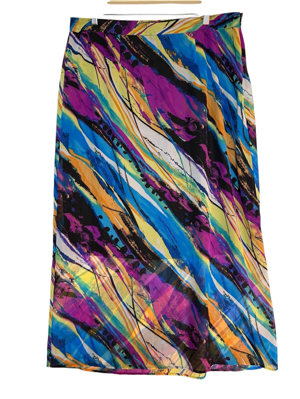 Cato multicolor abstract brushstroke print maxi skirt Size 16W NWT